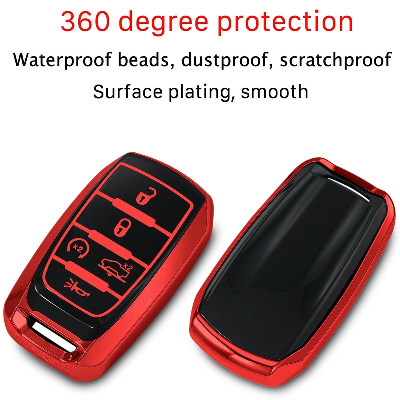 Kirsnda key fob cover with metal buckle Compatible with Dodge