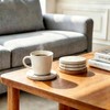 4" Round Natural Travertine Marble Coasters with Cork Backing,Stone Drink