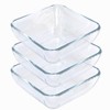 VIPHIEC Small 5 Inch Square Tempered Glass Salad Bowls Set,