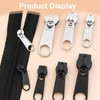 3#5#8#10# Zipper Repair Kit, 8 Pcs Zip Slider Replacement Zipper