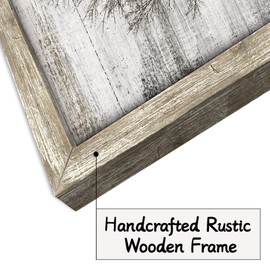 Barn Wall Art Decor Picture: Bedroom Framed Farmhouse Wooden Painting Rustic Horizontal Country Landscape Farm Windmill Print Long Panoramic Nature Scene Countryside Artwork for Living Room Bathroom