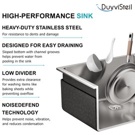 DuyviSteil 31" x 18" Silver Double Bowl Kitchen Sink, Drop-in/Topmount Overmount Kitchen Sinks with 304 Nano-Coated and Drainage Pipes & Fruit Basket