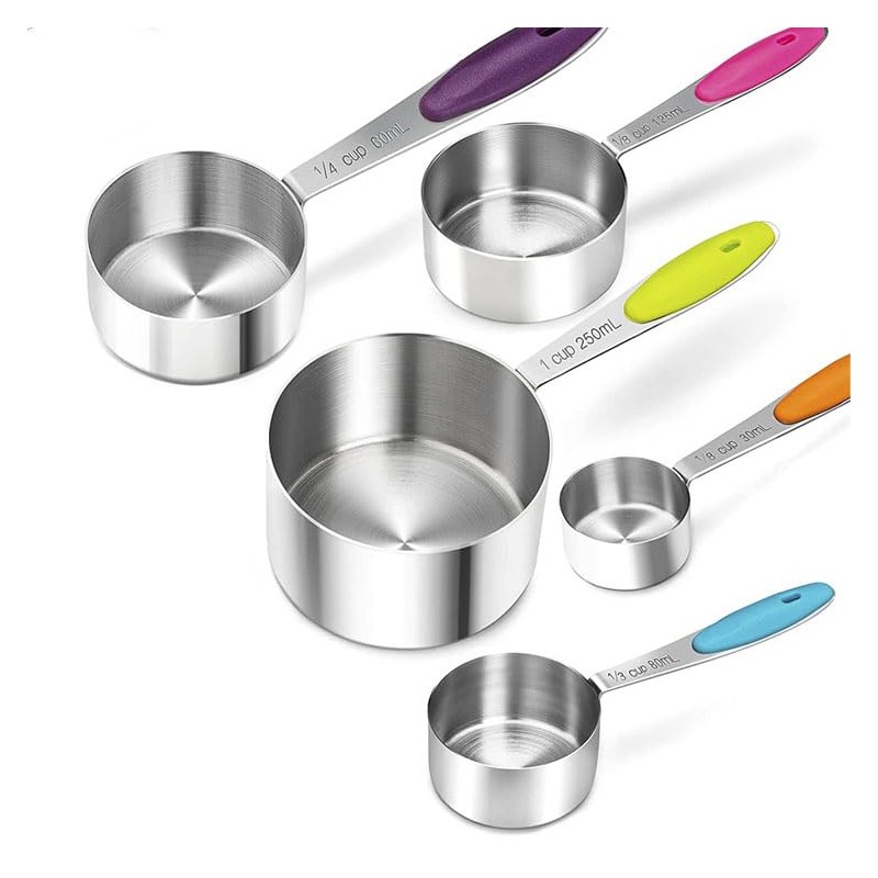 10 Pcs Measuring Cups and Spoons Set, Includes 5 Stainless