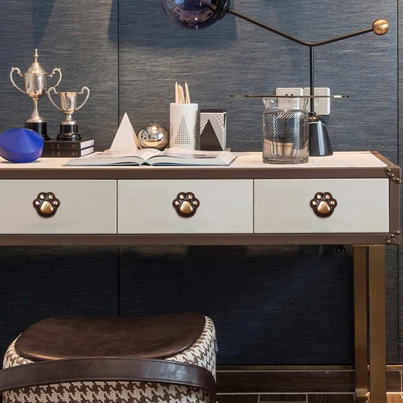 Generic Cat Paw Ceramic Cabinet Knob/Drawer Pull, 2PCS (Brown)