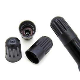 TPMS Tire Valve Stem Covers Plastic Car Tire Caps Black Long Valve Stem Caps with Gasket Universal Tire Replacement Kit for TPMS20008 Valves, Airtight Seal, Light-Weight, Corrosion Resistant (12 Pack)