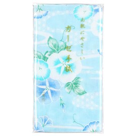 MIKURA Double Gauze Tenugui, Japanese Towel, Ohadani yasashii Gauze tenugui, Asagao, Morning Glory (Blue)