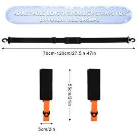 Ski Strap and Pole Carrier, Adjustable Ski Carrier Straps Cushioned Shoulder Sling for Downhill Skiing Accessories for Adults Teens Skiing Snowboarding Winter Outdoor Activities