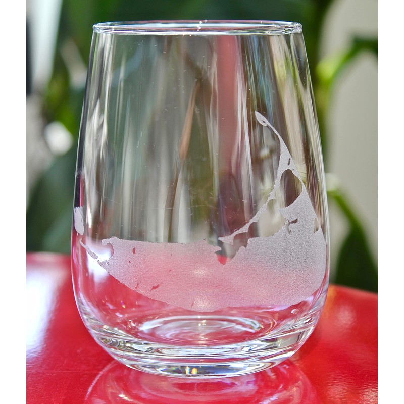 HullSpeed Designs Nantucket Map - Stemless Wine Glasses Set of