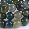 Natural Moss Agate Gemstone 10mm Round Beads Stretch Bracelet 7