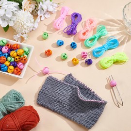 UNICRAFTALE Strickkordel Lock Set Maschenstopper Set 18 m 6 Farben Hohle Runde Barber Kordeln Aus Synthetischem Gummi Mit 36 Maschenhaltern Aus Kunststoff In 6 Farben Zum Halten von Maschen