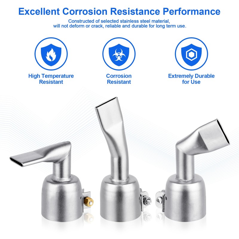 SWIGRANCE Hot Air Welding Nozzles 3Pcs/Set (Straight, 90 Degree and