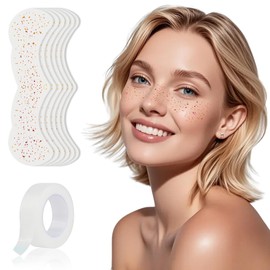 Glitter Freckles Face Tattoo, Gold Freckle Tattoo, Sparkle Freckle Temporary Tattoo, Makeup Patch Glitter Freckles, Face Glitter for Women with Makeup Remover, Brown, 6 Sheets