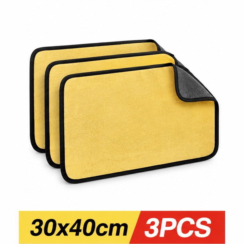 Microfiber Cleaning Towels for Car Care – Thickened Absorbent Yellow