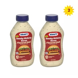 Kraft Smoky Hickory Bacon Flavored Aioli, 12 oz x 2 Bottles