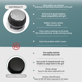 luclyyasys Upgraded 2 inch 40255403 Sear Burner Control Knob for E-330,EP-330,S-330,CEP-330 Grill Compatible with Weber Genesis 330 Grill Knob Model Years 2012-2014,2-Year QA