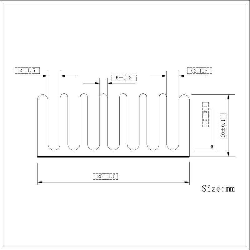 4pcs 100*25*10mm heat sink aluminum