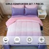 Dinjoy Girls Women Comforter Set King Size Ombre Pink Purple