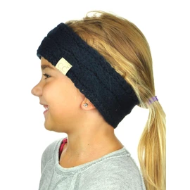 C.C - Diadema para niños de invierno con forro difuso, Marino, Talla única