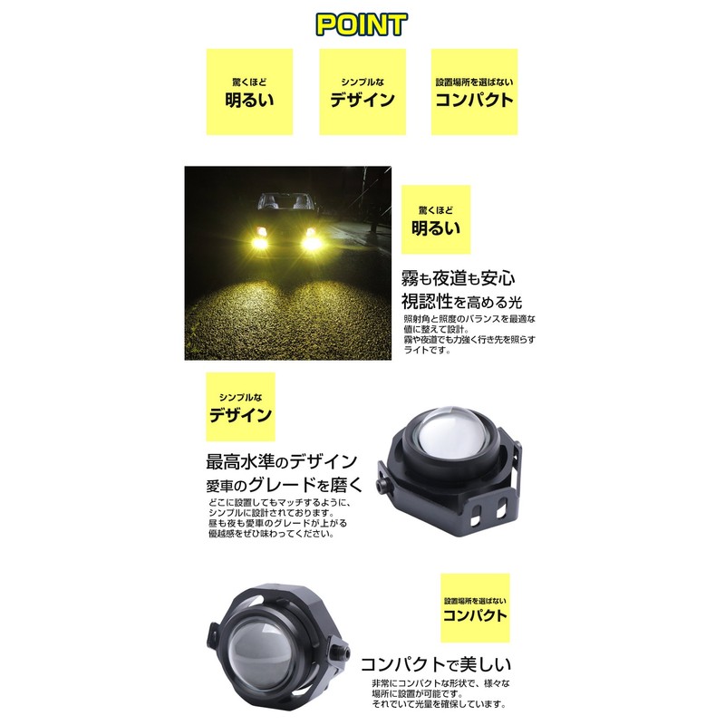 LED Waterproof Fog Light Daylight Motorcycle Auto Aftermarket (10w 12v
