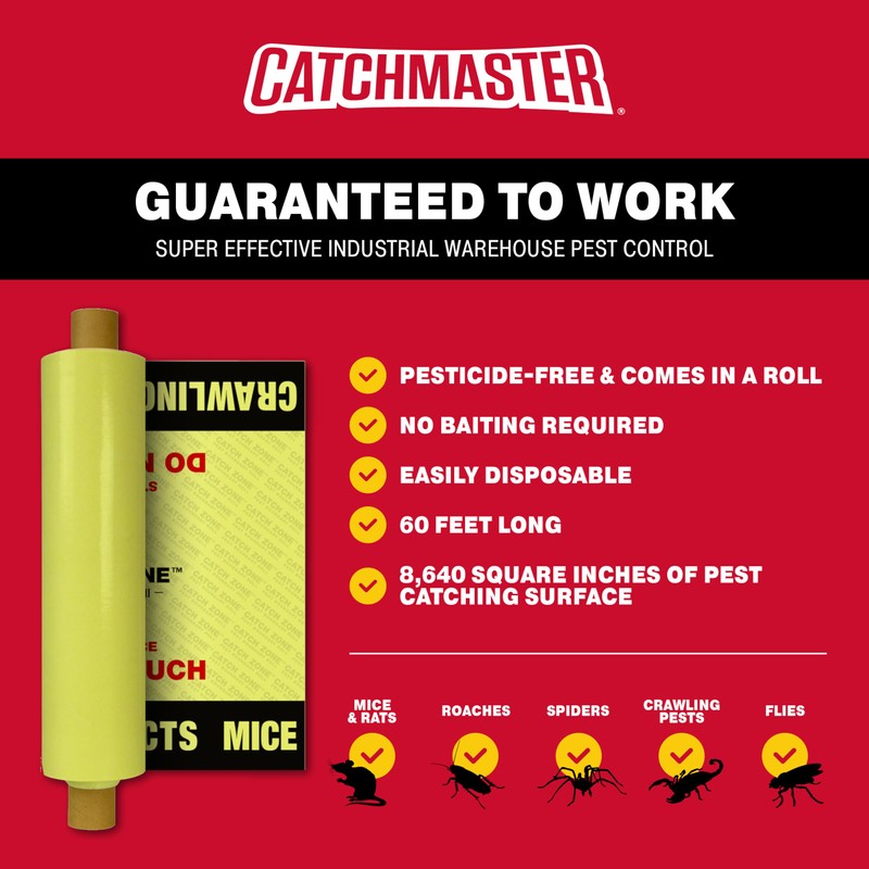 Catchmaster Catch Zone Pest Boundary Roll 1-PK 60FT, Adhesive Mouse