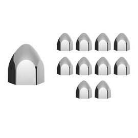 United Pacific 10069P - Juego de 10 Piezas de plástico Chapado en Cromo para Tuercas de Bala de 3/4 Pulgadas x 1 3/8 Pulgadas