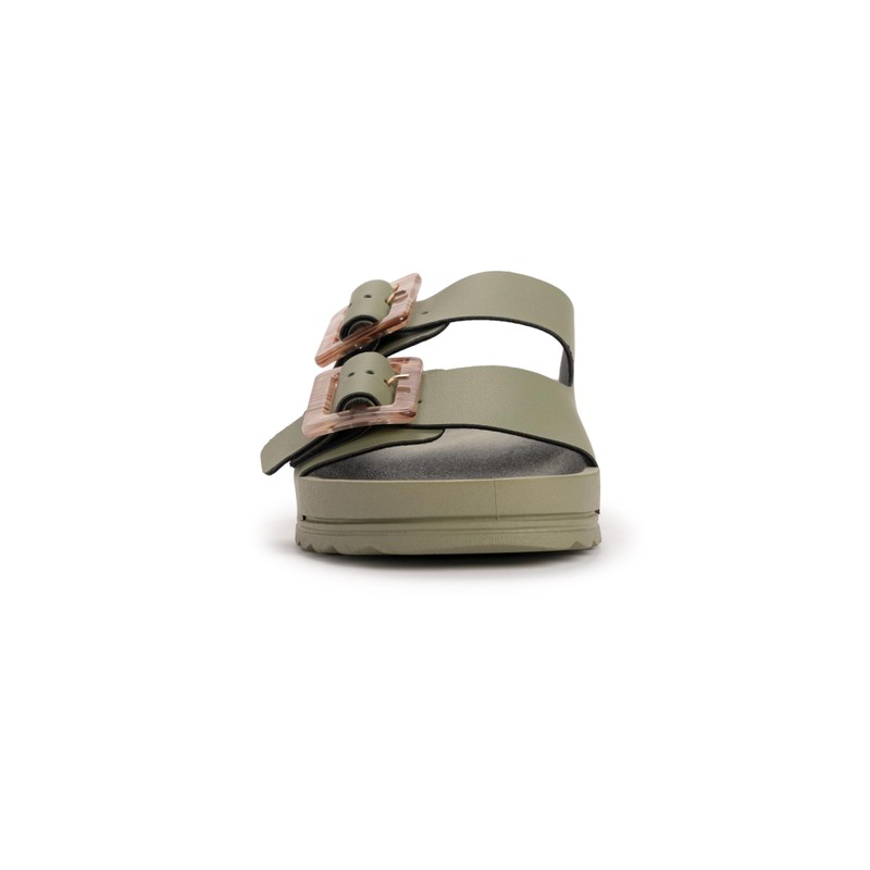 MUK LUKS Women's Grand Cayman Sandal, Light Olive, 8