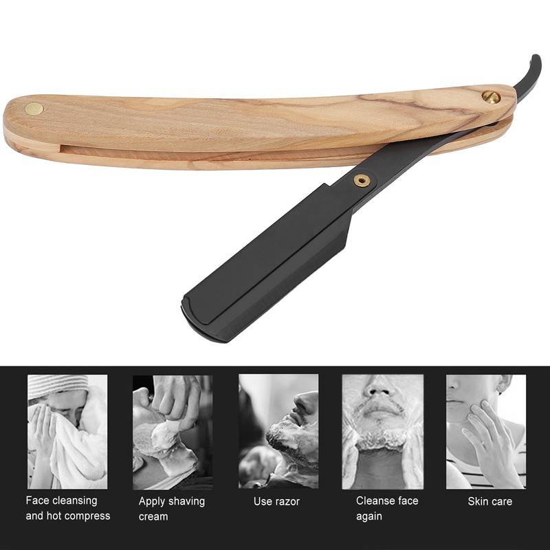 Straight Edge Razor Men Home Portable Stainless Steel Barber Folding