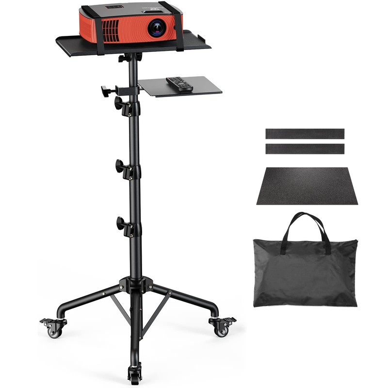 Amada Projector Stand with Wheels, Height Adjustable Rolling Stand with