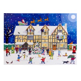 Alison Gardiner Famous Illustrator Unique Traditional Advent Calendar - Designed in England - Beautiful Festive Scene at the Old Town House