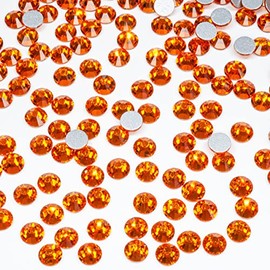 1440pcs SS16 4.0mm Orange Flatback Rhinestones Bulk K9 Glass Hyacinth Orange Gems Round Beads Stones Diamonds Nail Charms Jewels Nail Art Supplies Decor Gluefix for Nails Eyes Face Makeup Crafts DIY