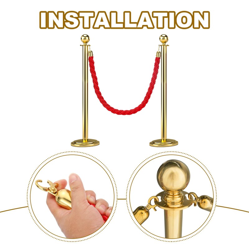 sourcing map Twisted Stanchion Rope 3.28 Ft/1 M, Barrier Rope