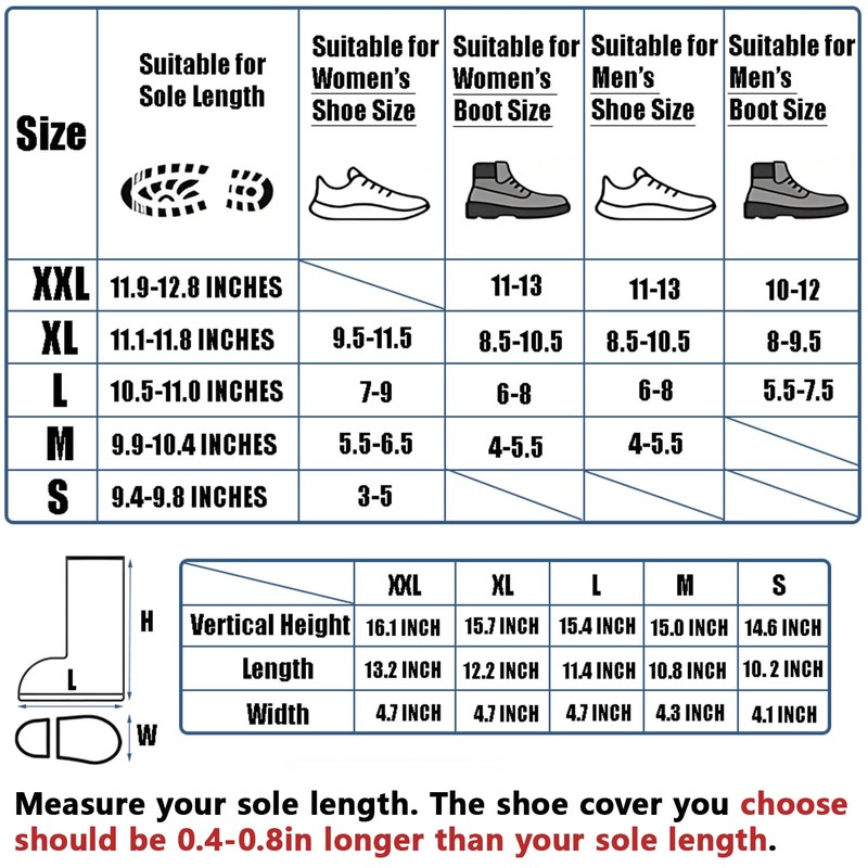 USHTH Black Waterproof Rain Boot Shoe Cover with Reflector (1