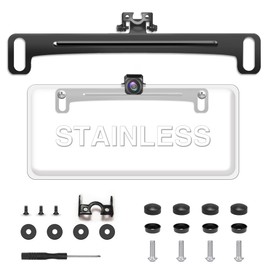 Pixelman Backup Camera Mount,Universal Stainless Steel Rust-Proof Rear View Backup Camera License Plate Mount,Car License Plate Back up Camera Bracket,Dash Cam Mirror Camera Reverse Rear Camera Holder