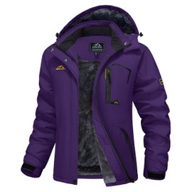 MAGCOMSEN Winter Jackets for Women Purple Snow Jackets Waterproof Insulated Ski Jackets Ladies Snowboarding Jackets Windproof Outdoor Coats