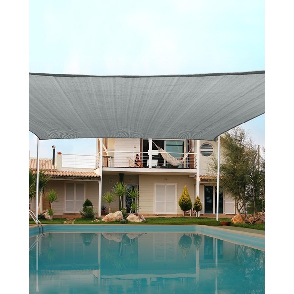 Quictent 16X16FT Square Sun Shade Sail Canopy 185G HDPE with