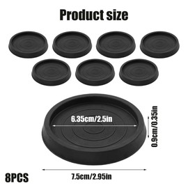 8PCS Castor Cups Made of Soft and Durable Rubber Non-slip Rubber Feet for Furniture Stable Fit Reduces Scratches Carpet Protector Cups Suitable for All Floors and Furniture Wheels