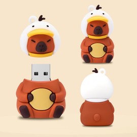 BORLTER CLAMP 32GB USB Stick Cute Flash Drive Capybara Shaped Memory Stick Novelty USB Drive Pendrive Thumb Drive for External data Storage