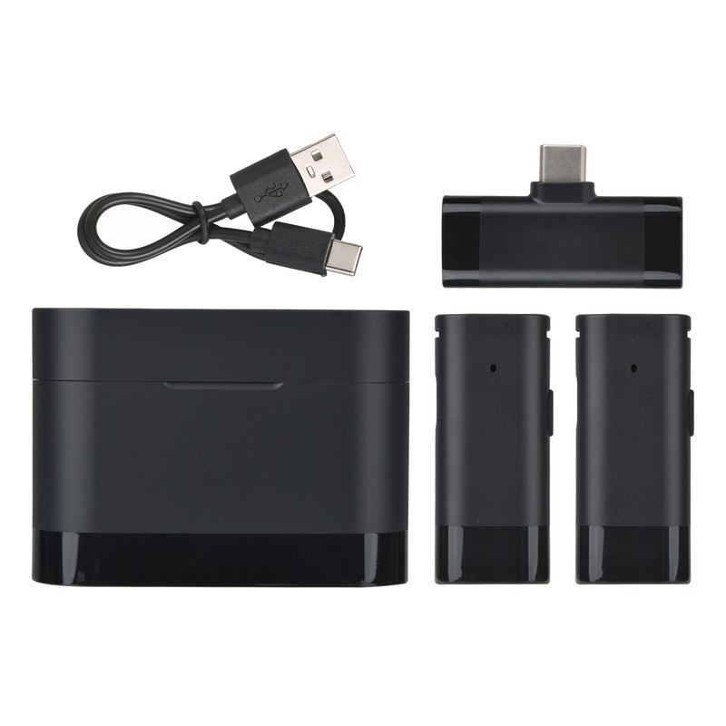 Wireless Clip-on Microphone Wireless Mic Receiver and 2 Transmitters with