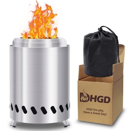 HGD  Portable fire pit, With carry bag, Smokeless Firepit Outdoor, Stainless Steel Fire Pit,  for Camping, Rv, Picnic, - size: Diameter：6 inch