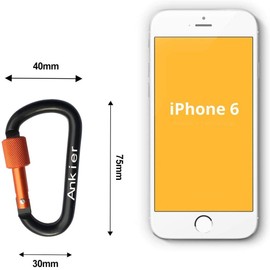 Locking Carabiner, 8-colors Premium Aluminum Alloy D-ring Carabiner Clips for Outdoor, Camping, Hiking, Traveling, Fishing, Backpack, (8 pcs)