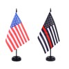 2 Pack USA Thin Red Line Flag Firefighter Deluxe Desk