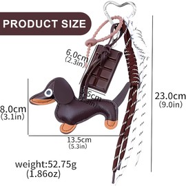 OUDQFCJ Dachshund Keyring with Ropes and Accessories, Cute Puppy Dog Bag Pendant, Leather Lucky Charm, Gifts for Favourite Person, Women, Men, Children, Birthday Key Ring