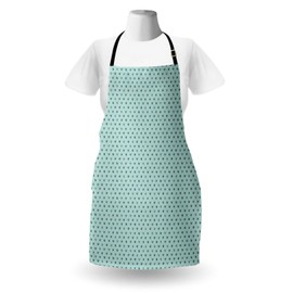 Lunarable Kittens Apron, Cat Lover Themed Minimalist Pattern of Watercolor Pet Head Silhouettes, Unisex Kitchen Bib with Adjustable Neck for Cooking Gardening, Adult Size, Pale Teal Pale Seafoam