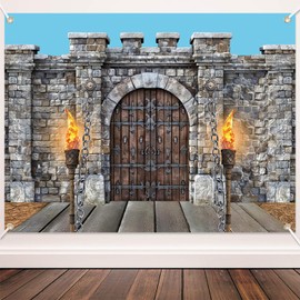 (7 x 5 Feet) Medieval Castle Backdrop, Knight Decorations, Castle Wall Backdrop, Medieval Decorations Party Backdrop Knight Keepers of The Kingdom Decorations for Medieval Themed Party Supplies