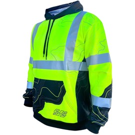 SafetyShirtz SS360º Topo Hi Vis Hoodie for Men - Heavy-Duty Polyester with Soft Combed Fleece Interior - Class 3 Type R - Meets ANSI/ISEA 107-2015, Yellow - Large
