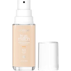 L'Oreal Paris True Match Super-Blendable Foundation, Medium Coverage Liquid Foundation Makeup with SPF 17, N1, Light, 1 Fl Oz