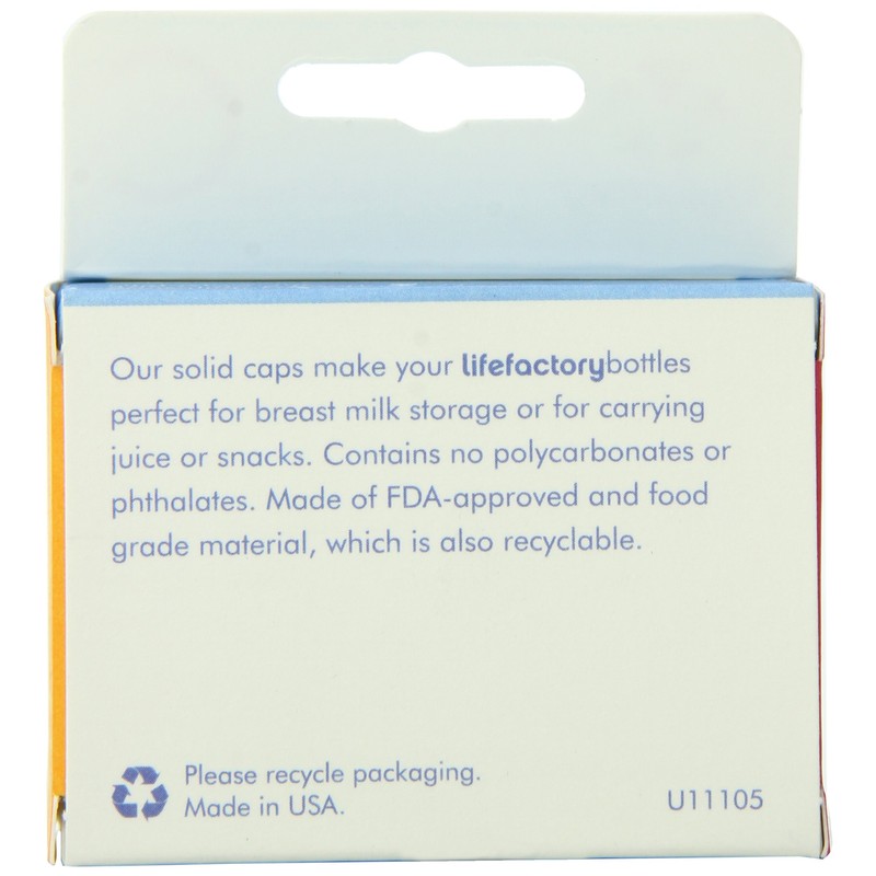 Lifefactory Flat Caps for 4-Ounce and 9-Ounce BPA-Free Glass Baby
