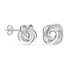 LeCalla Valentines Day Gifts 925 Sterling Silver Women's Love Knot Earrings | Celtic Love Knot Stud Earrings for Women 8MM