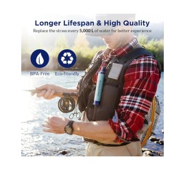 ‎Membrane Solutions Membrane Solutions Straw Water Filter, Survival Filtration Portable Gear, Emerge