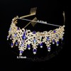 CURASA Blue Tiaras for Women Royal Blue Princess Crown Birthday